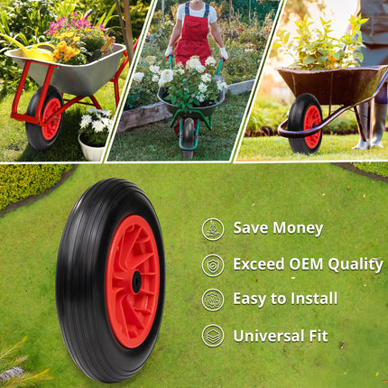 Heavy Duty 120kg Load Capacity PU 14 Inch Wheelbarrow Wheel