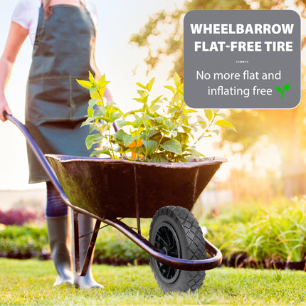 14-inch puncture-proof wheel for garden carts and construction sites