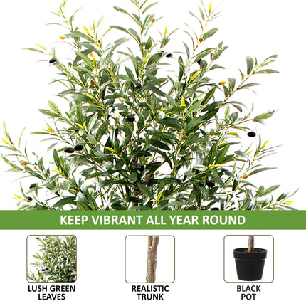 7Ft Olive Tree with 64PCS Fresh Olives - Artificial Plant