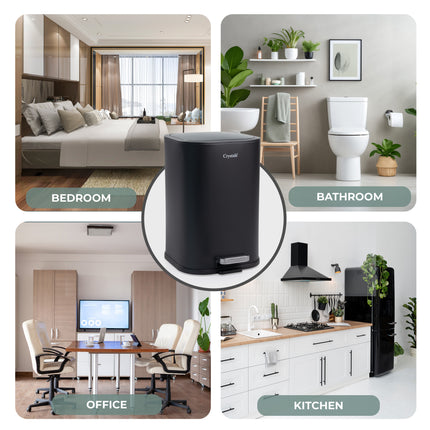 Pedal bin with soft close lid and modern design