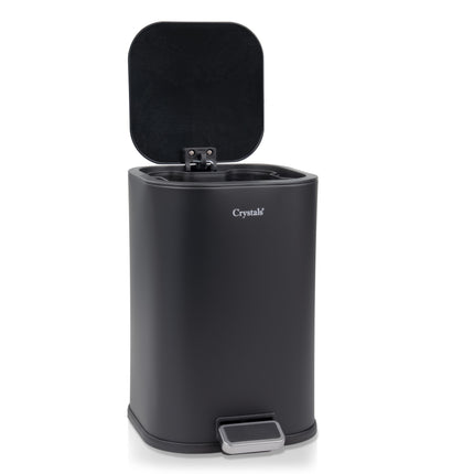 Grey stainless steel pedal bin with matte finish