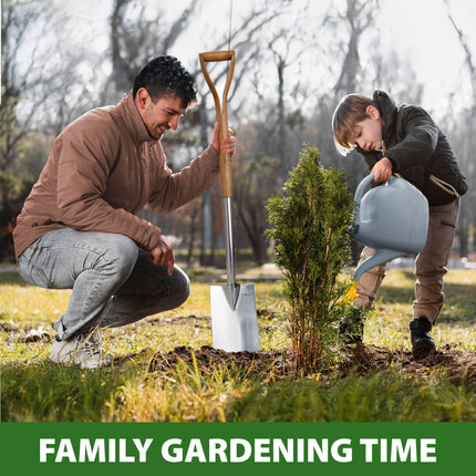 97cm Stainless Steel Pointed Garden Spade with Rust-Resistant Blade for UK Gardens