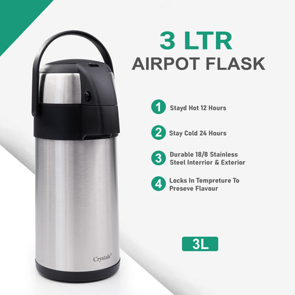 3L Stainless Steel Airpot Hot Drink Flask