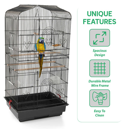 Bird Cage Large Metal - Black/White