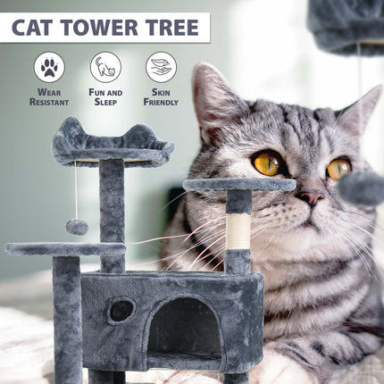 138cm Large Cat Tree Multilevel Scratching Post