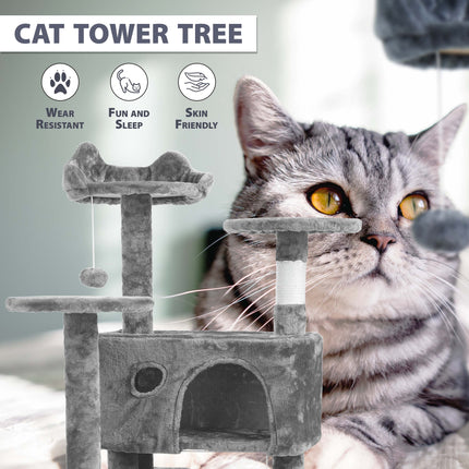 138cm Large Cat Tree Multilevel Scratching Post