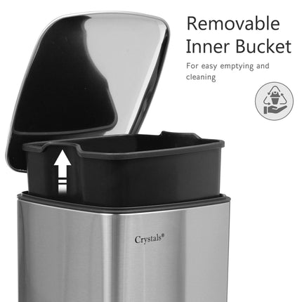 Square 30L Pedal Bin with Soft Close Lid