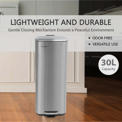 Square 30L Pedal Bin with Soft Close Lid