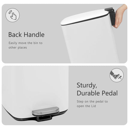 Square 30L Pedal Bin with Soft Close Lid