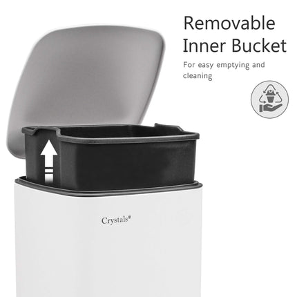 Square 30L Pedal Bin with Soft Close Lid