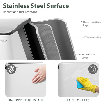 White 60L Dual Pedal Bin for Kitchen Waste & Recycling