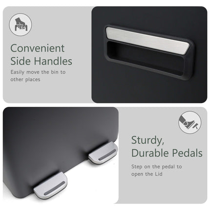 60L Dual Compartment Pedal Bin Black