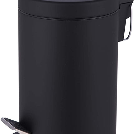 3L Bathroom Pedal bin Black with Toilet Brush