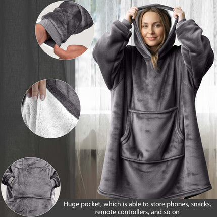 Long Plush Oversized Hoodie Blanket