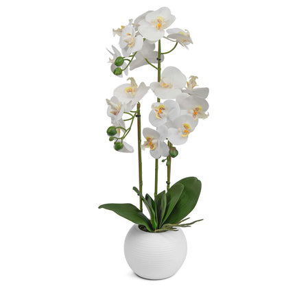 Artificial orchid flower in pot for home decor