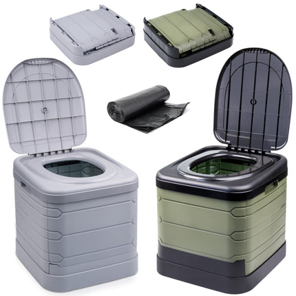 Camping potty that folds easily for storage and travel