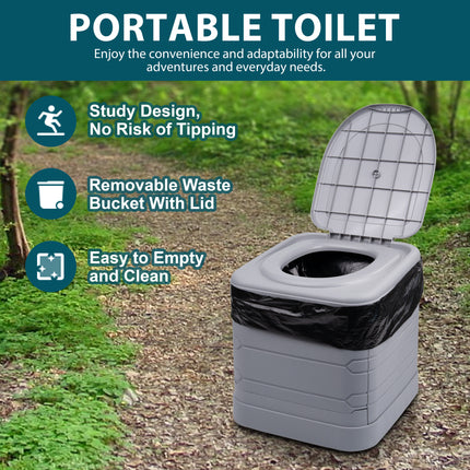 Compact 24L camping toilet ideal for road trips and travel