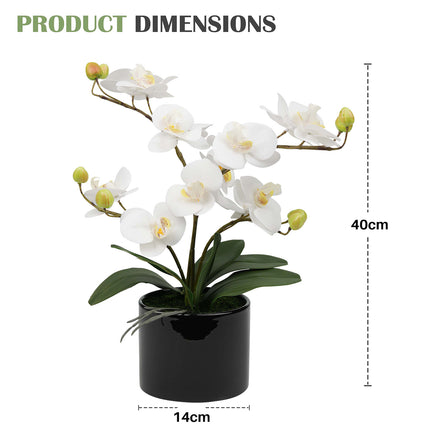 Fake orchid flower in pot for tabletop display