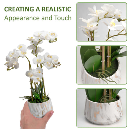Flowering orchid faux plant for indoor decor