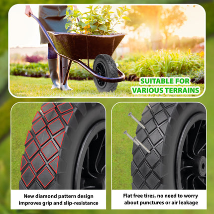 High load capacity 14-inch puncture-proof wheel for wheelbarrow use