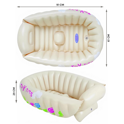 Inflatable Baby Bath Tub with Anti-Slip Bottom and Raised Support for Safe Bath Time in the UK