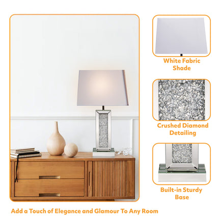 Sophisticated mirrored lamp perfect for living room lighting