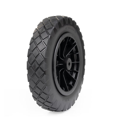 Non-marking 14-inch PU black puncture-proof wheel for rugged terrains