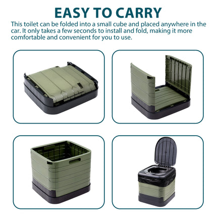 Outdoor portable toilet that folds flat for convenience