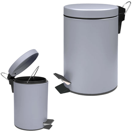 3 Litre Small Pedal Bin Grey