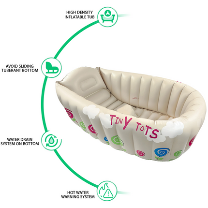 Portable Inflatable Baby Bath Tub with Anti-Slip Support for Safe Baby Baths in the UK
