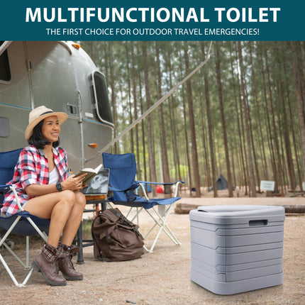Portable camping toilet with waste bags for outdoor use