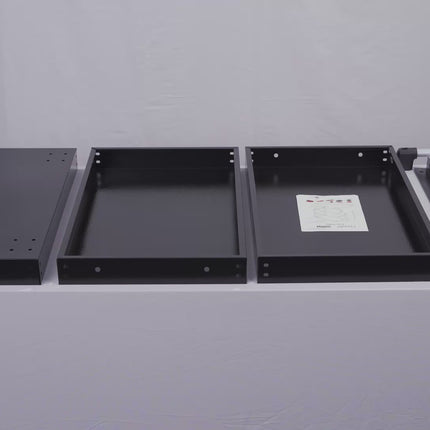 Black 3-tier heavy-duty tool trolley with lockable castors, spacious storage shelves, and smooth mobility—perfect for UK garages, workshops, and mechanics.