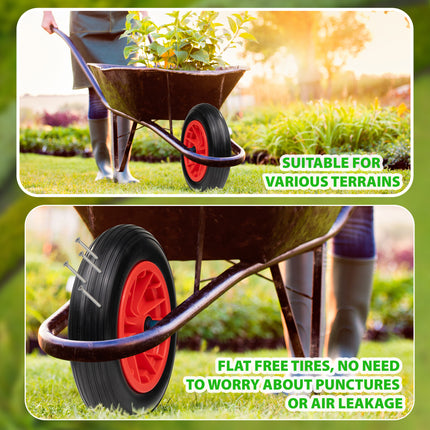 PU 14 Inch Puncture Proof Wheelbarrow Wheel in Garden Use