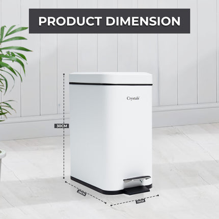 Compact white pedal bin for kitchen, perfect for small spaces