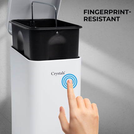 White compact pedal bin for home or office with quiet closing lid