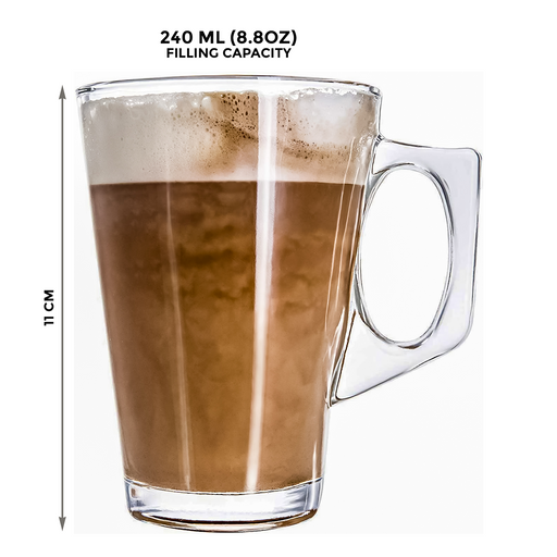 Dimensions 240ML Glass Coffee Mug