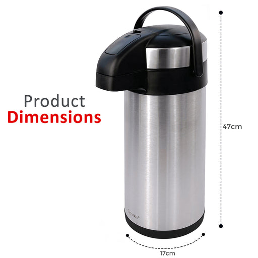 Dimensions 5L Stainless Steel Tea Coffee Flask