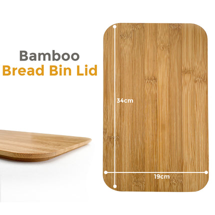 White Kitchen Storage Set with Bamboo Lid