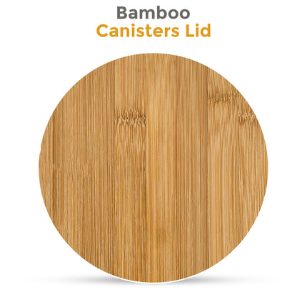 White Kitchen Storage Bamboo Canister Lid
