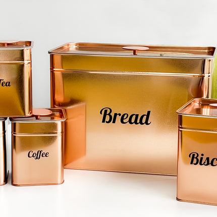 Gold Bread Bin and Canister Sets