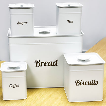 White Bread Bin and Canister Sets