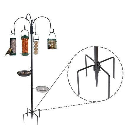 Heavy duty bird feeder stand support with 4 steel prongs uk