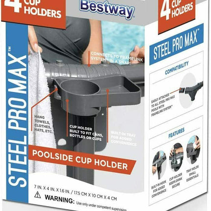 Bestway Steel Pro Pool Cup Holder Grey