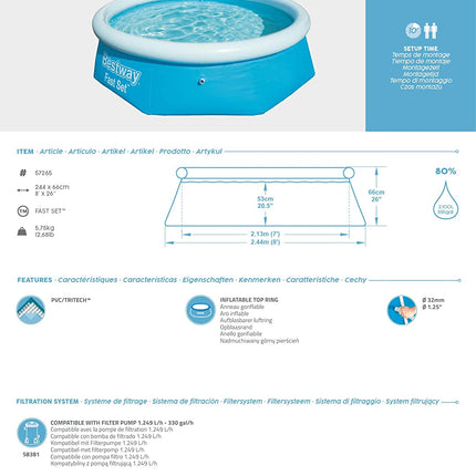 Bestway Fast Set Pool-8FT