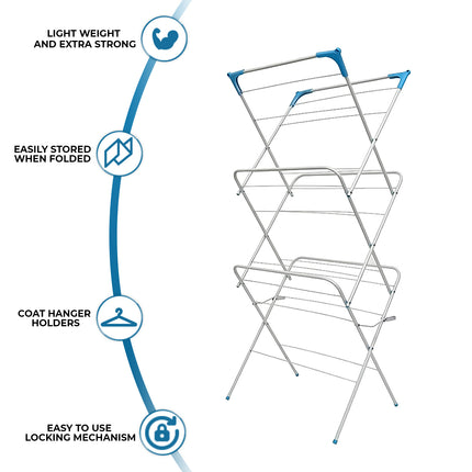 3 Tier Clothes Airer Features