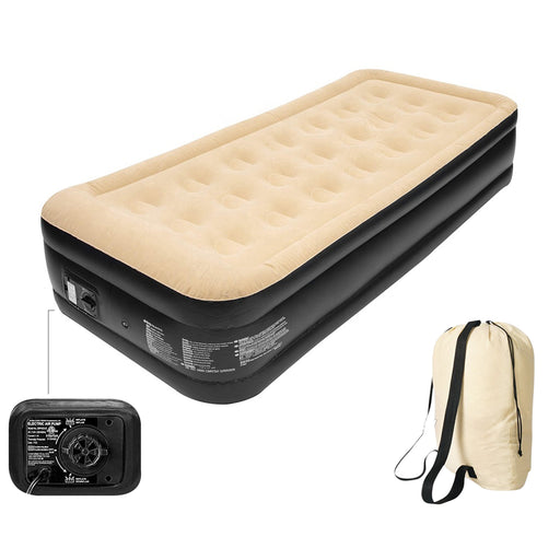 Inflatable Bed Single High Raised Built-in Pump Airbed