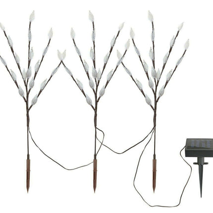 3Pcs 60 LED Solar White Leaf