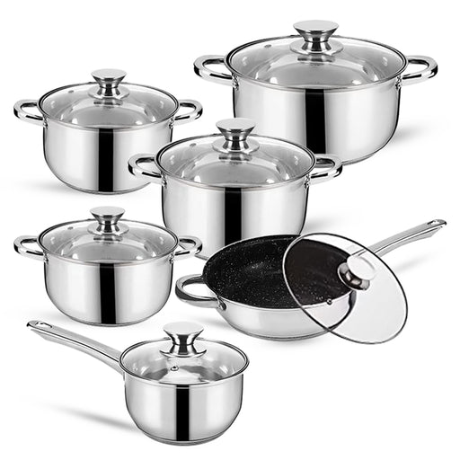 Non Stick 12pc Stainless Steel Cookware
