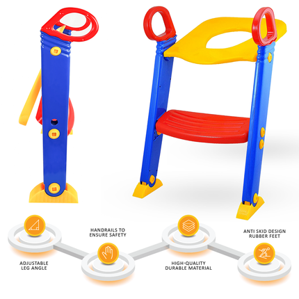 Toddler Toilet Training Seat with Step Ladder – 3-in-1 Foldable Design