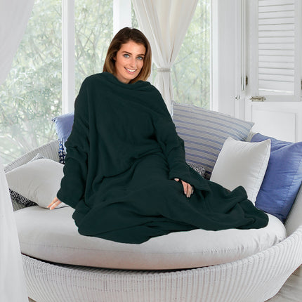 Sleeved Super Soft Fleece Blanket